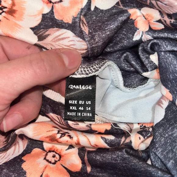 Floral Cowl Neck Pullover Sweater with Drawstring/ Lightweight/ Soft - Picture 7 of 7